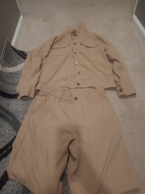 Manfinity Mens Xs Khaki Set Long Sleeved Polo Short Set
